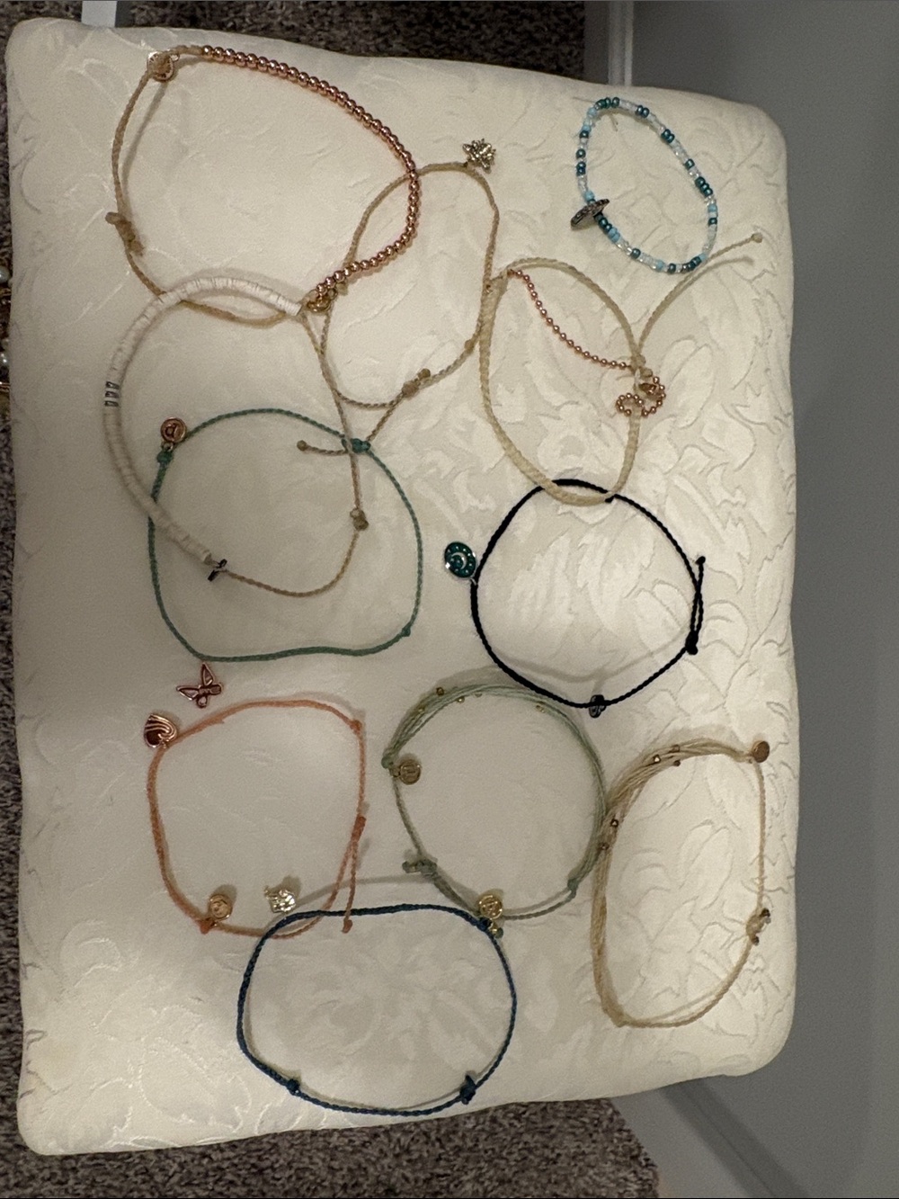Adjustable Multi-Color Cord Charm Bracelet Set for Women